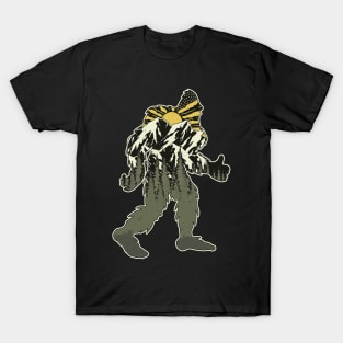 Funny Bigfoot Retro Vintage Mountains T-Shirt
